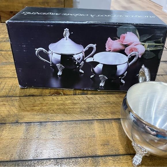 Vintage | Elegance | Silver Plated Sugar and creamer set - Picture 4 of 14